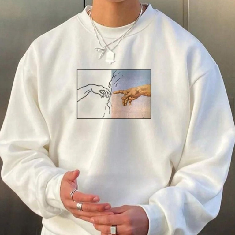 Street Style Men's Hand Printed Sweatshirt