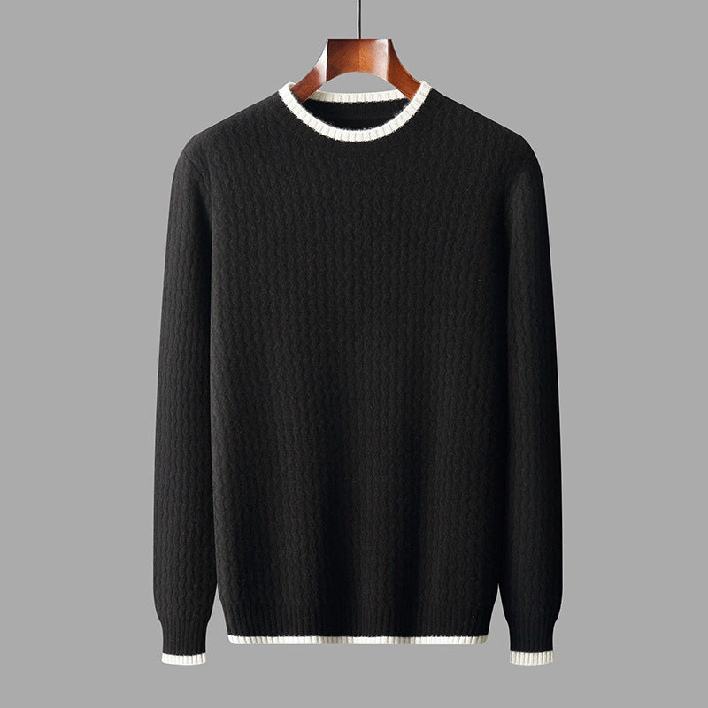 Men's Round Neck Twisted drippy Sweater