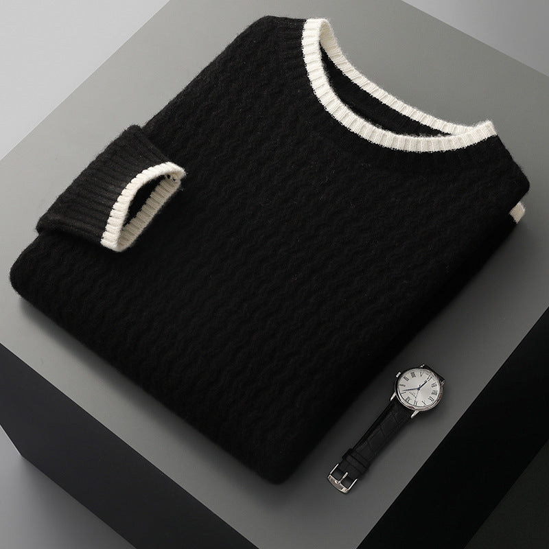 Men's Round Neck Twisted drippy Sweater