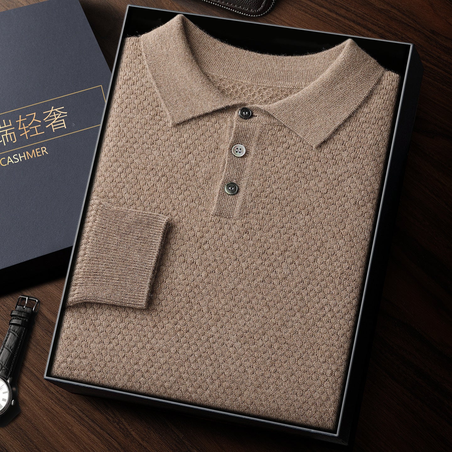 Men's Solid Color Soft Glutinous Cashmere Sweater Simple Pullover Loose