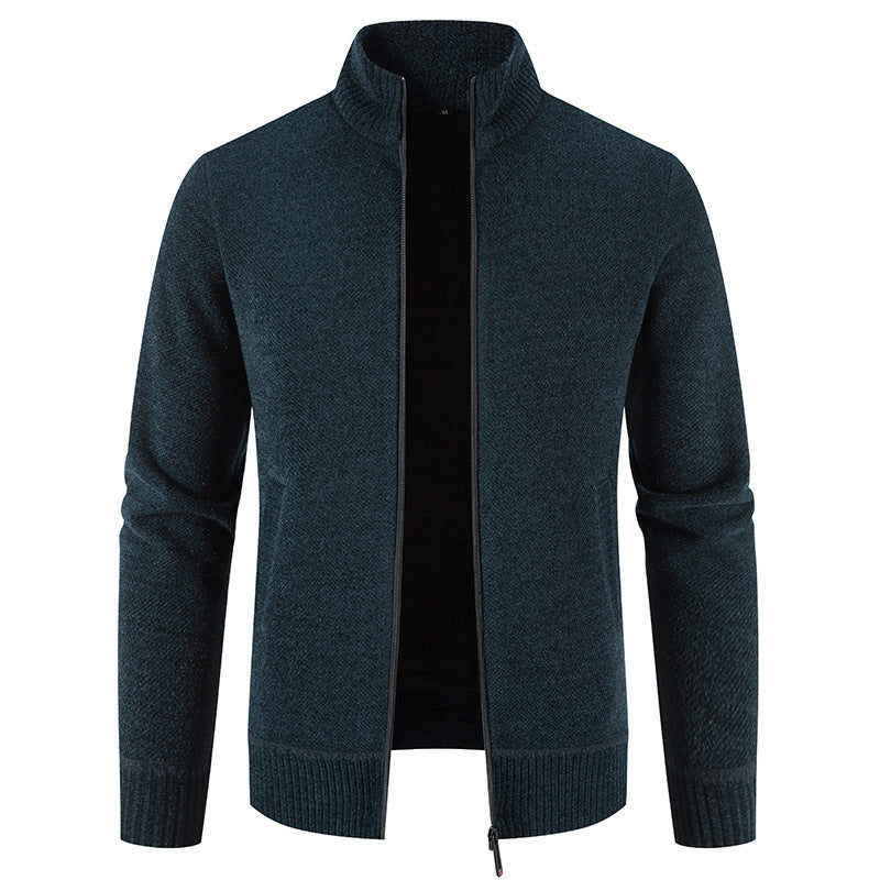 Men's Zip-up Knitted  Collar Jacket