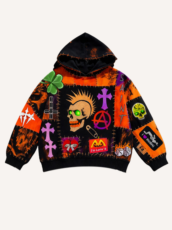 Vintage Drippy printed Hoodie