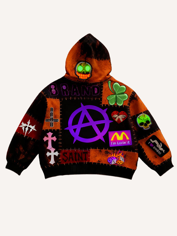 Vintage Drippy printed Hoodie