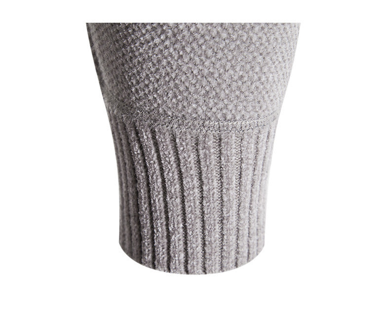 Men's Zip-up Knitted  Collar Jacket