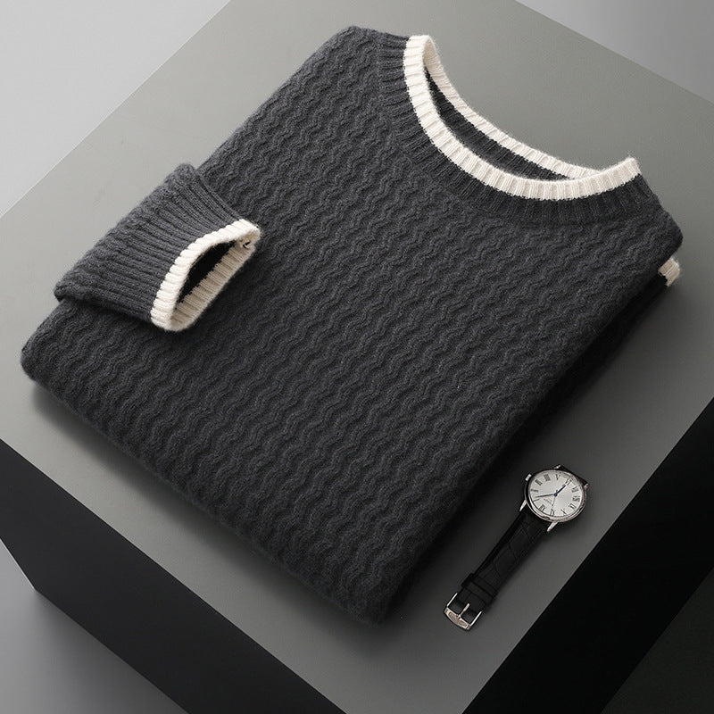 Men's Round Neck Twisted drippy Sweater