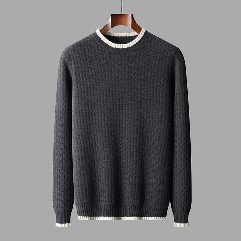 Men's Round Neck Twisted drippy Sweater
