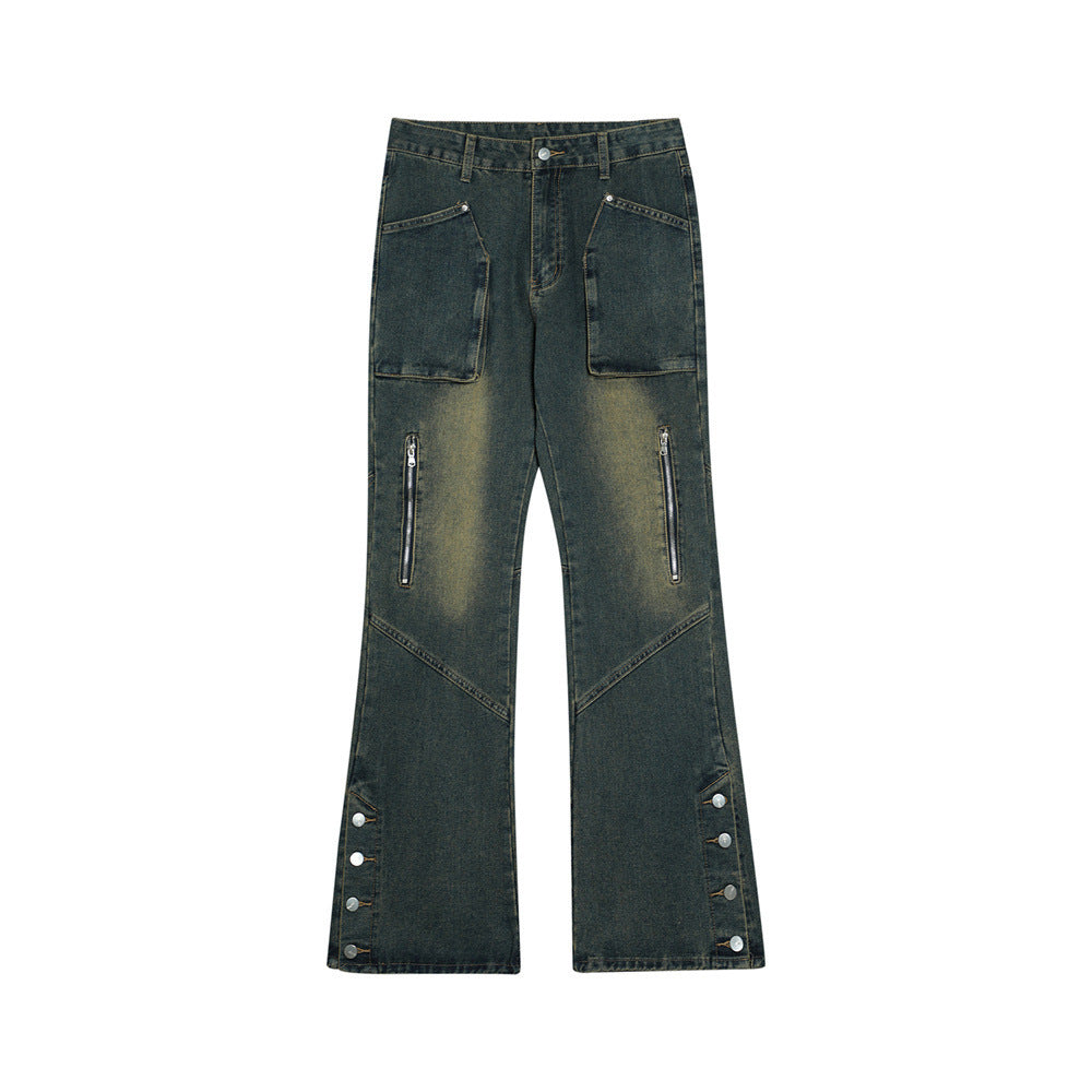 Trendy Punk Slightly Flared men's Jeans