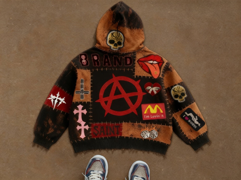 Vintage Drippy printed Hoodie