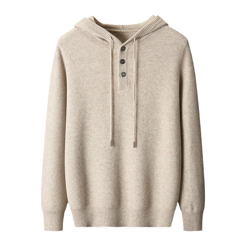 Men's American-style, High-grade Button Hoodie Sweater